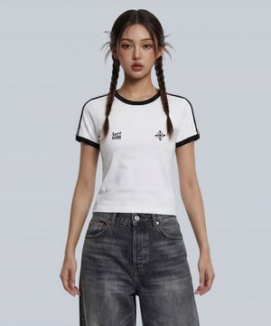 브로엠블럼 세미크롭 트랙 반팔티셔츠 6 Color [ANSE_6003]