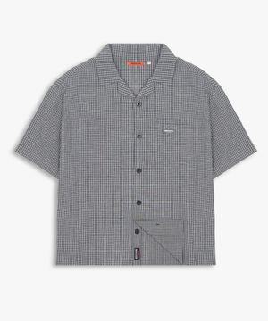 빈티지 와펜 체크 반팔 셔츠 GEE265-103 그레이