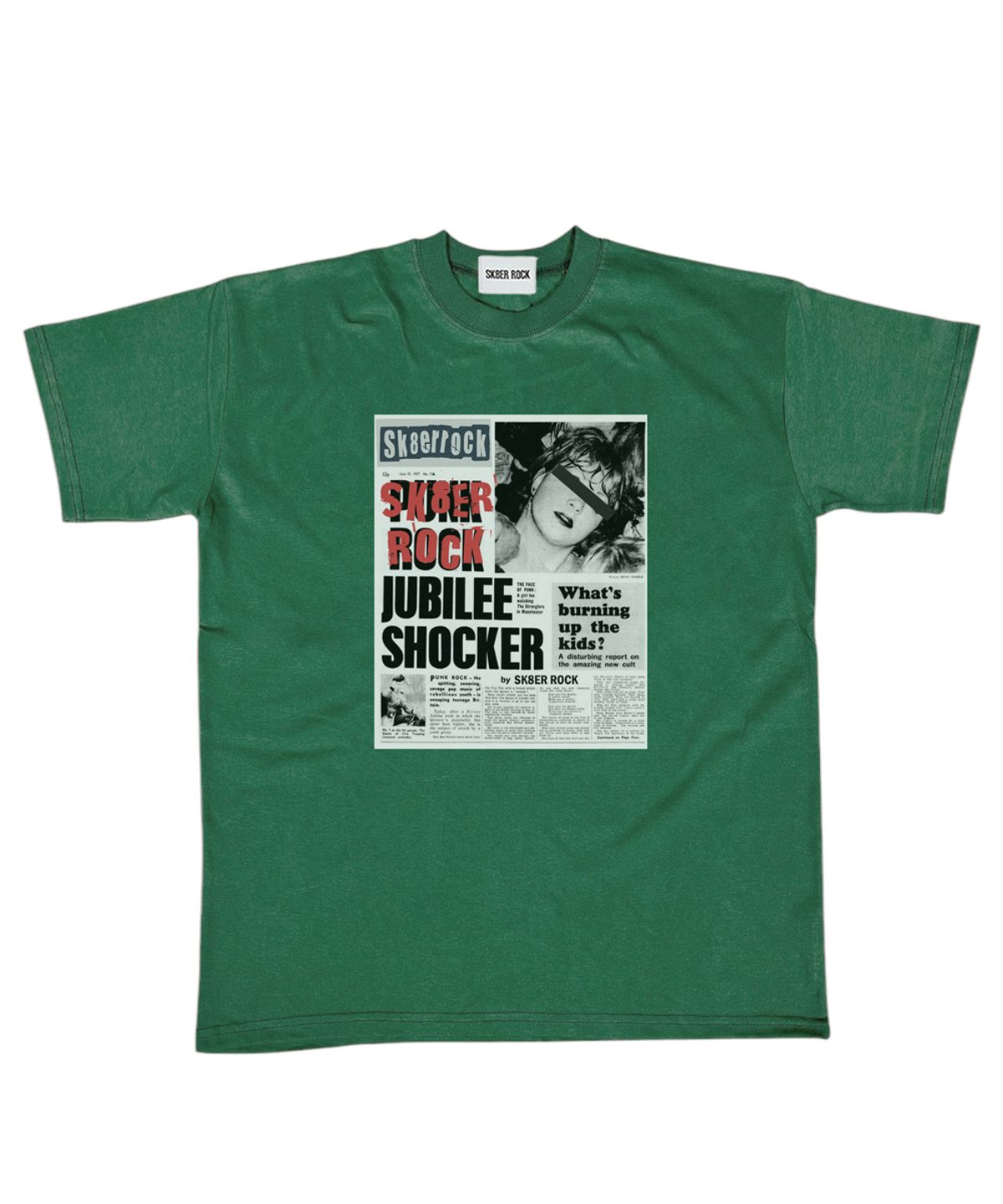 스케이터락(SK8ER ROCK) Burning Youth T-shirt ((green))