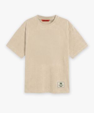 소프트 뮤트 패치 피그먼트 반팔 티셔츠 GEE265-102 베이지