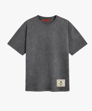 소프트 뮤트 패치 피그먼트 반팔 티셔츠 GEE265-102 챠콜