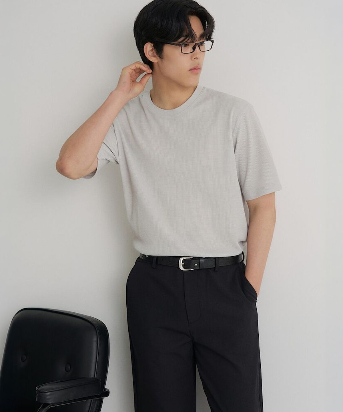 빈폴 멘(BEANPOLE MEN) 젠틀테크 반소매 라운드넥 티셔츠  아이보리