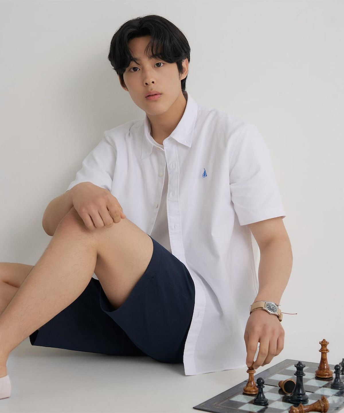 빈폴 멘(BEANPOLE MEN) 옥스포드 반소매 셔츠  화이트