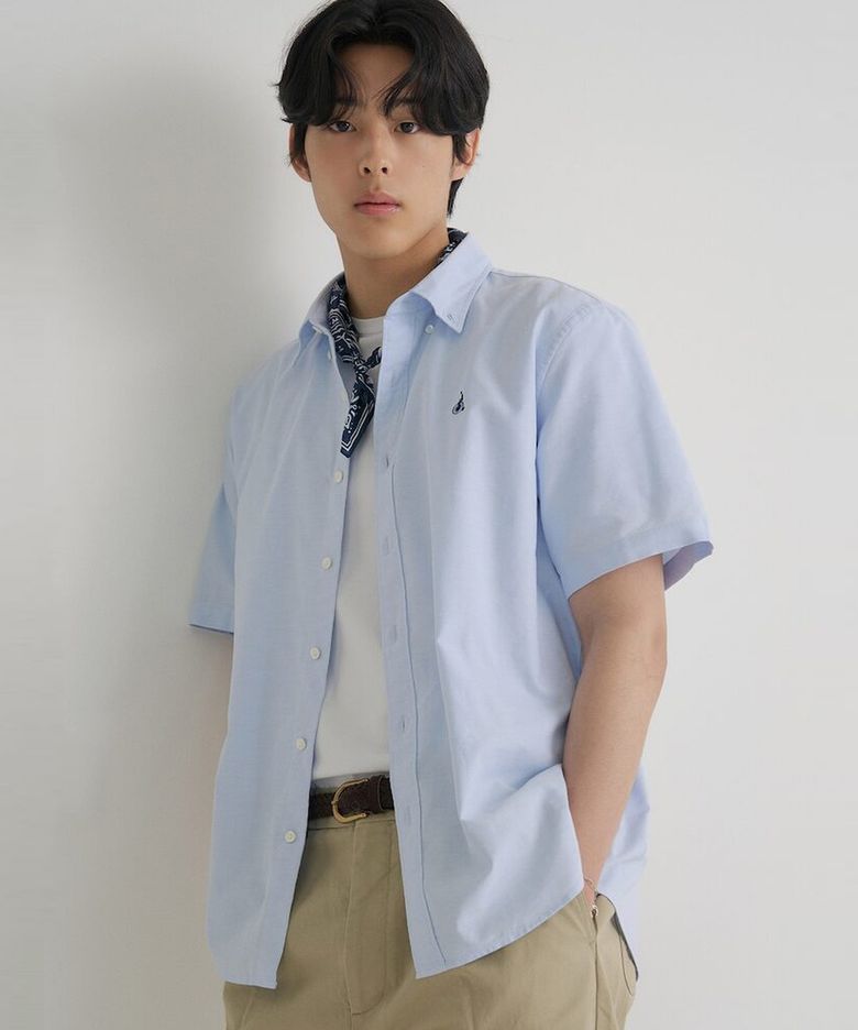 옥스포드 반소매 셔츠  스카이 블루