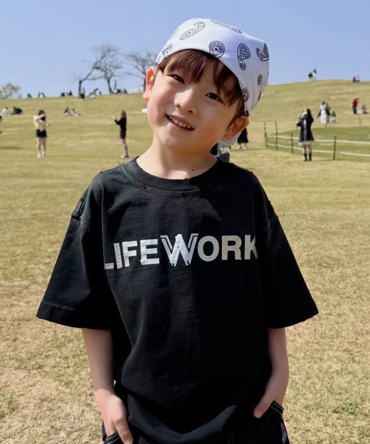 라이프워크 키즈(LIFEWORK KIDS) 키즈) 빈티지 테이프 그래픽 반팔 티셔츠