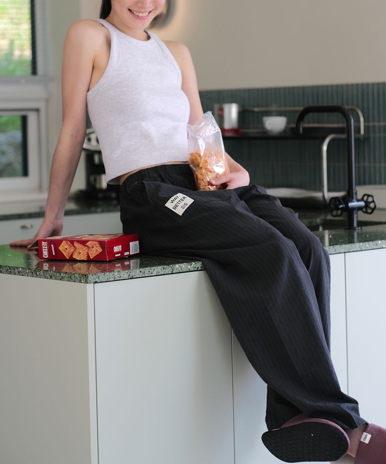 Homely Pants (Black Stripe)
