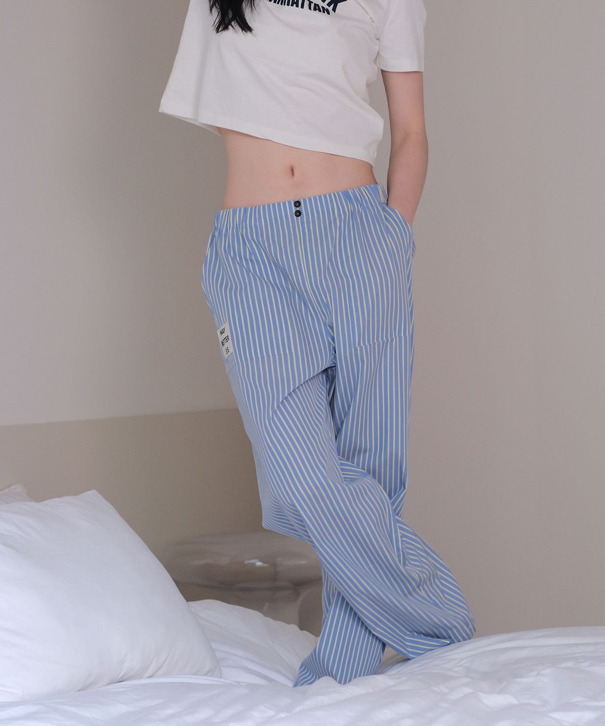 웨이베러시스(WAYBETTERSIS) Homely Pants (Blue Stripe)