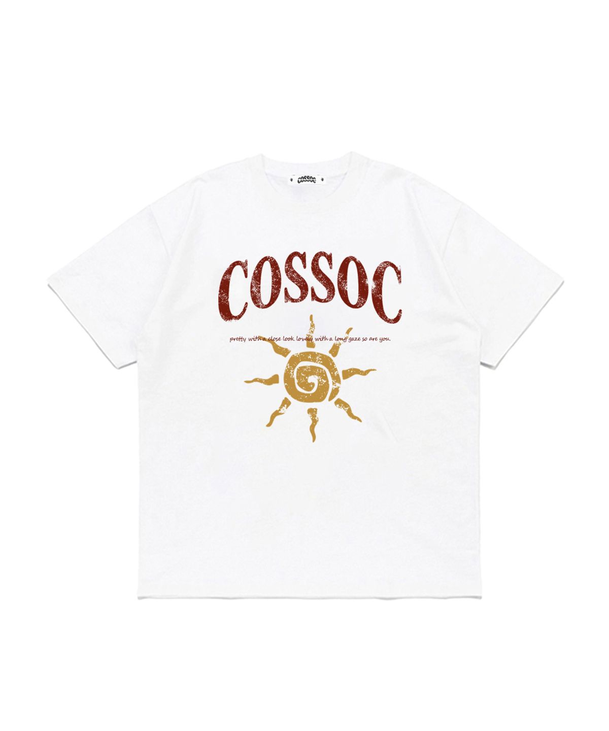 코소(COSO) CC 선 아트웍 그래픽 티셔츠(화이트)