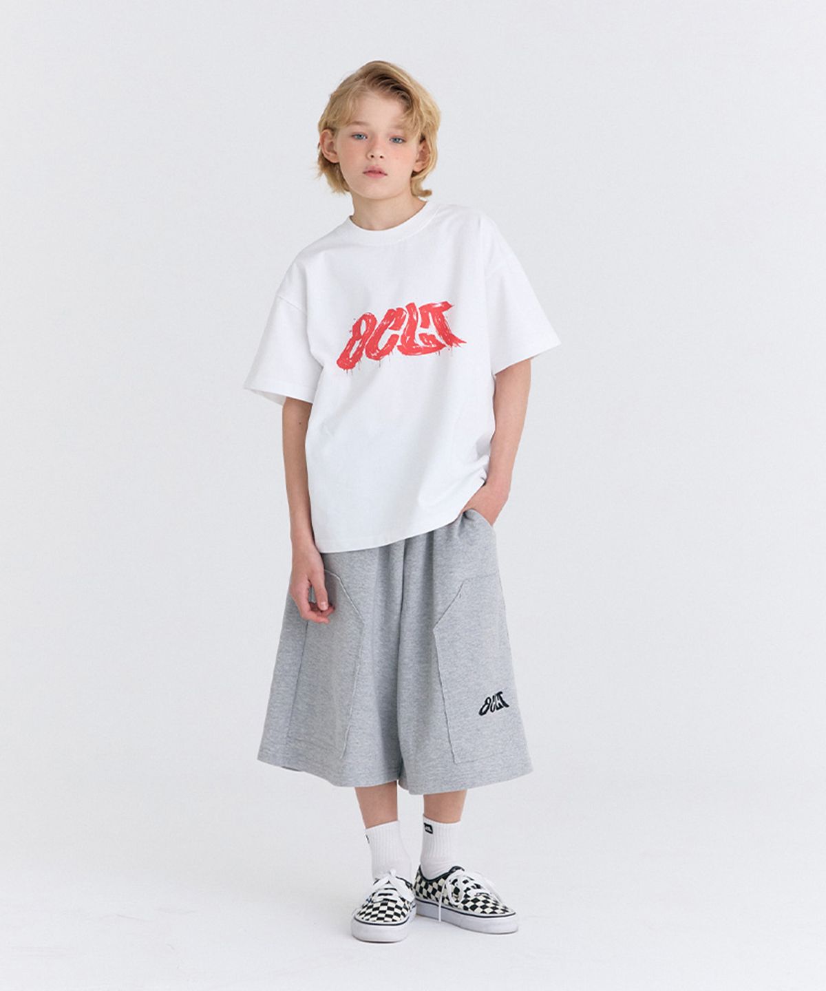 오실롯 주니어(OCELOT JUNIOR) [SET] G12F14 블러디 데일리버뮤다 셋업 (화이트/그레이)