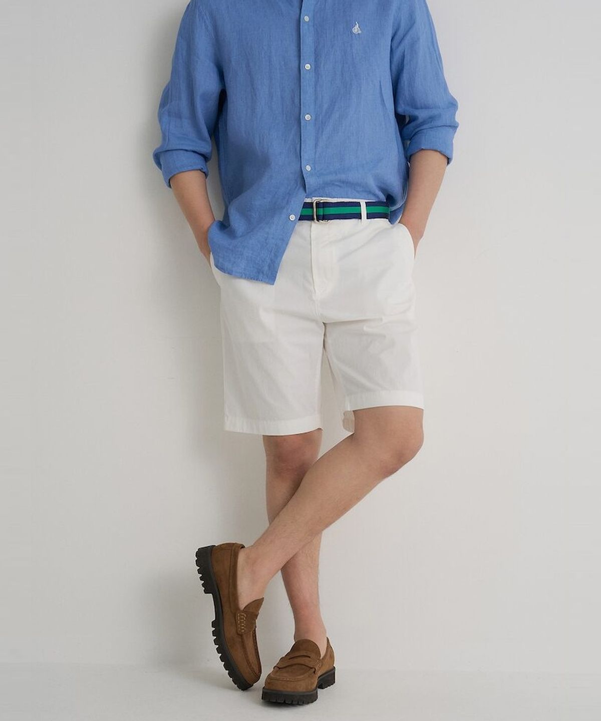 빈폴 멘(BEANPOLE MEN) 치노 하프 팬츠  화이트