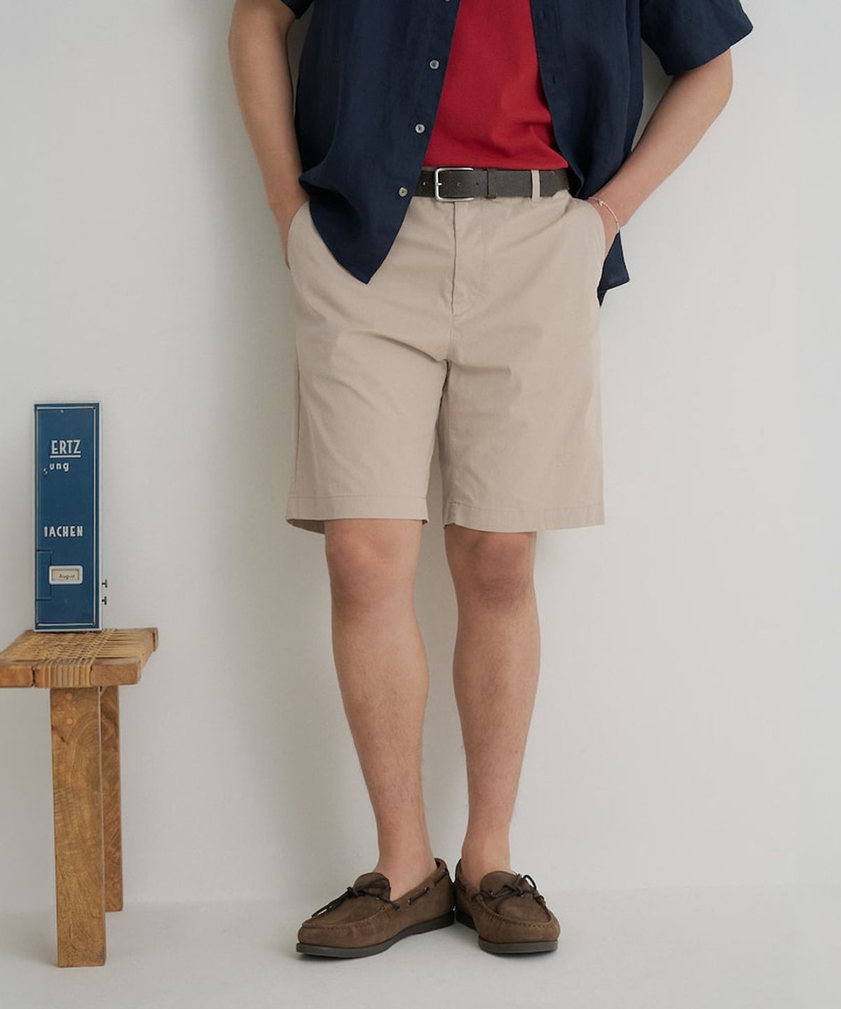 빈폴 멘(BEANPOLE MEN) 치노 하프 팬츠  베이지