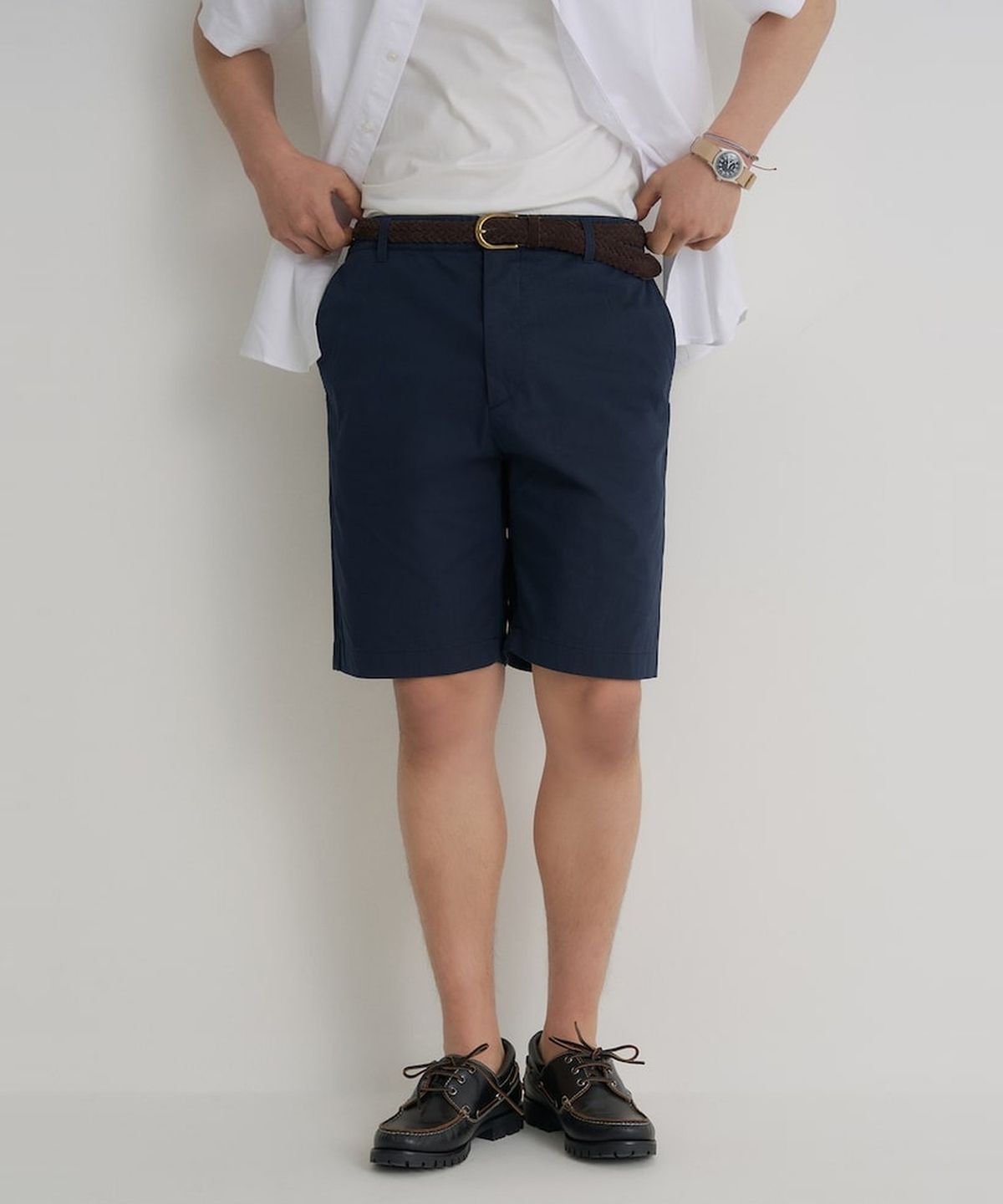 빈폴 멘(BEANPOLE MEN) 치노 하프 팬츠  네이비