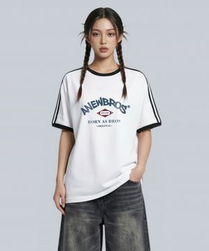 브로스클럽 오버핏 트랙 반팔티셔츠 4 Color [ANSE_3502]