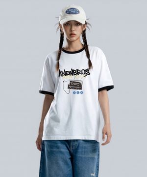 뉴클럽 링거 루즈핏 반팔티셔츠 4 Color [ANSE_4503]