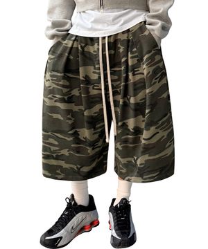 Edition10. 4턱 벌룬핏 8부 버뮤다 팬츠 트레이닝 반바지 (카모)