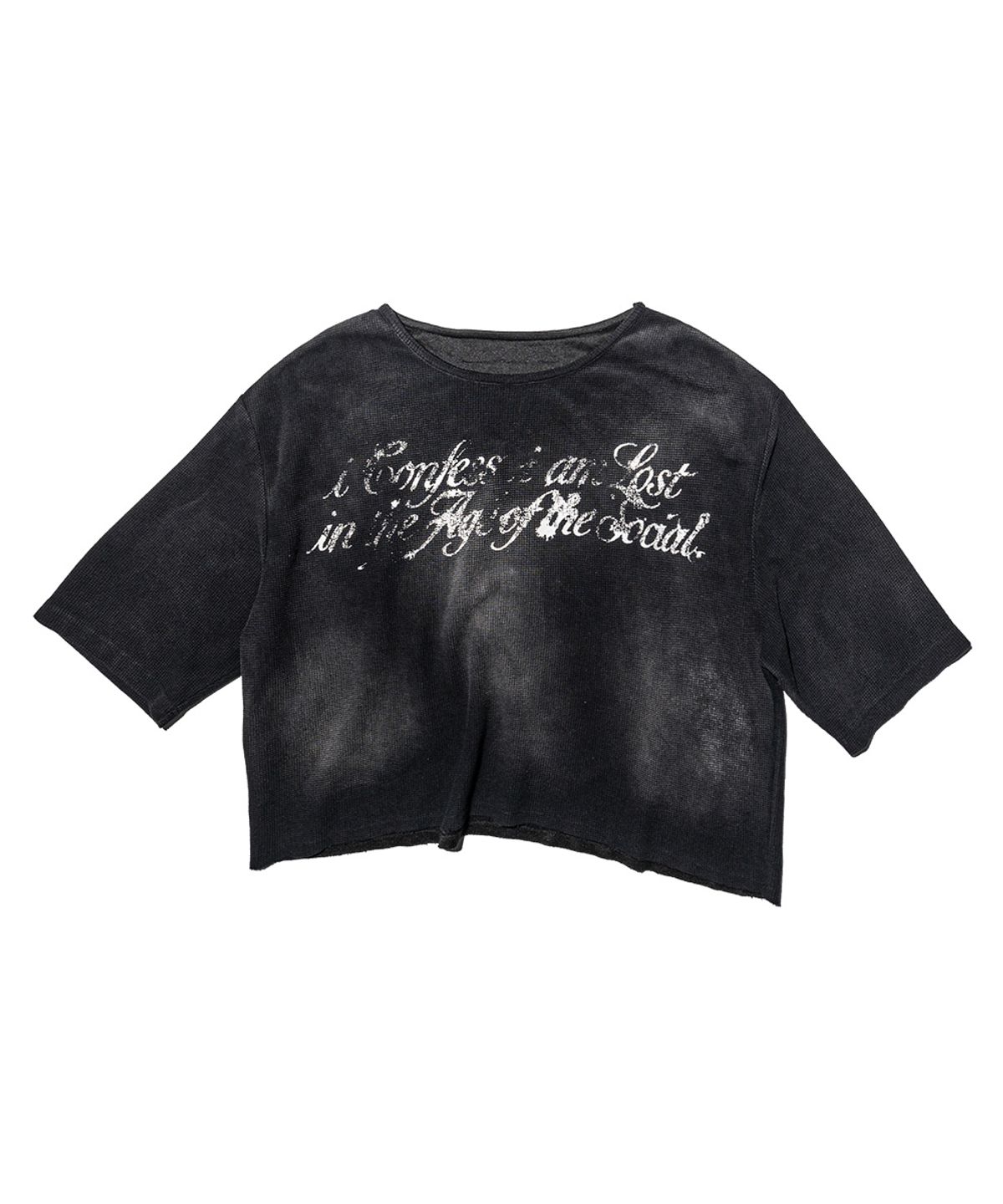 펀치드렁크파티즈(PUNCH DRUNK PARTIES) SOCIAL Oversized Waffle Tee (BLACK)
