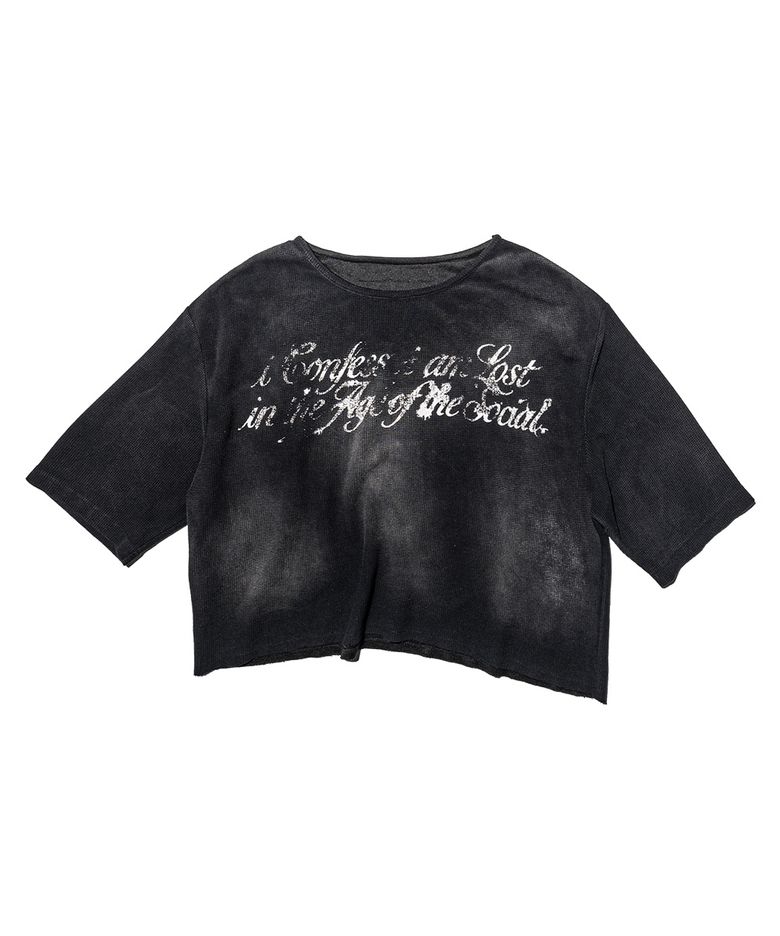 SOCIAL Oversized Waffle Tee (BLACK)