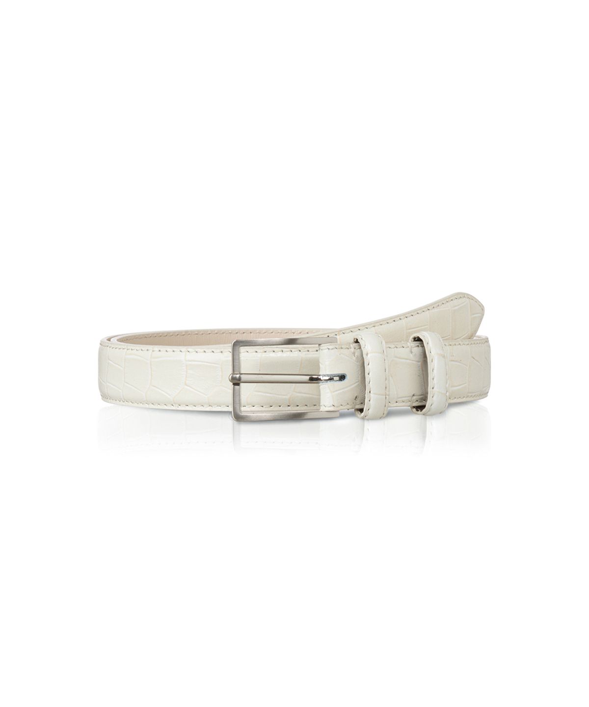 세비지(SAVAGE) 430 Leather Belt - White