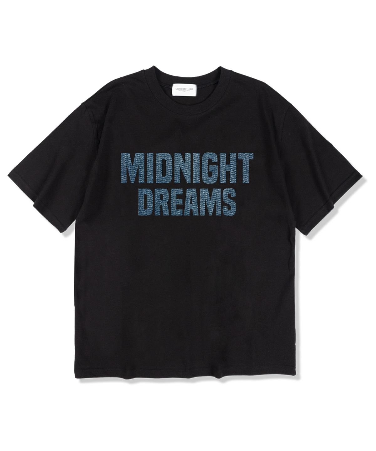 미드나잇12에이엠(MIDNIGHT12AM) 데님나잇 반팔 티셔츠 블랙