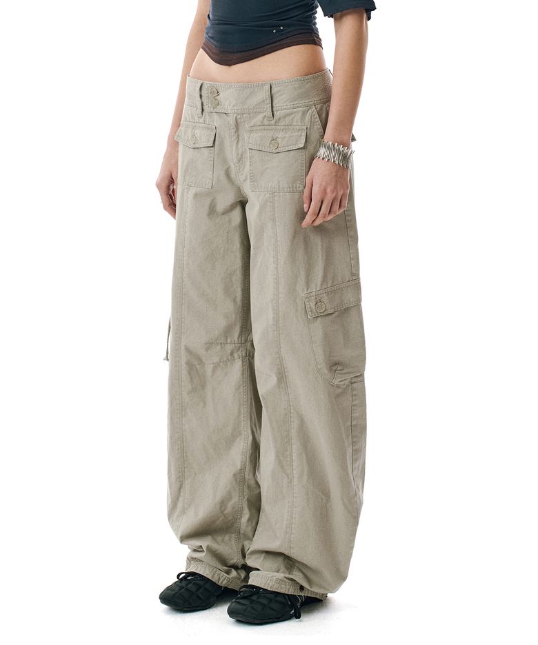 Washed Low-Rise Cargo Pant [TAUPE]_SEWPT014TAUPE