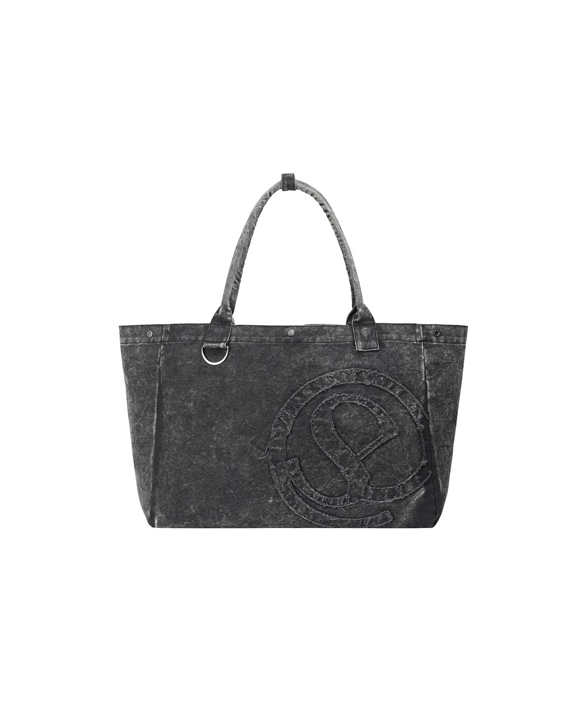 세컨모놀로그(SECONDMONO) Washed Cotton Appliqué Tote Bag [CHARCOAL]_SEAC013CHARCOAL