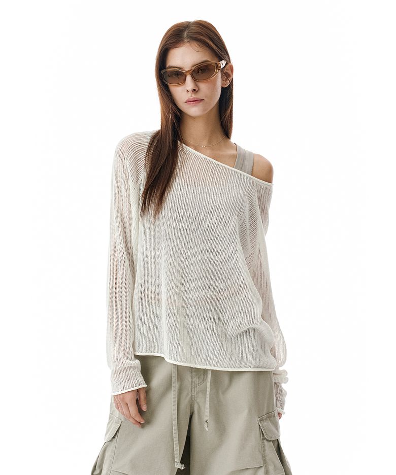 Openwork Boat Neck Knit [IVORY]_SEWKT010IVORY