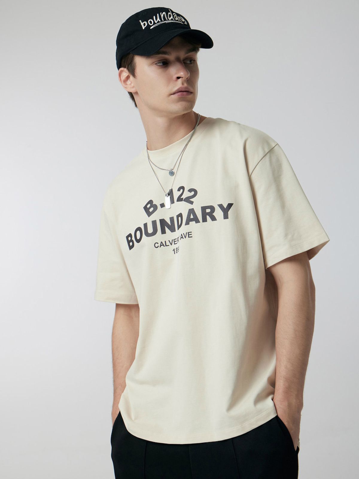 바운더리(BOUNDARY) B.122 LETTERING T-SHIRT LE_B252PSM203