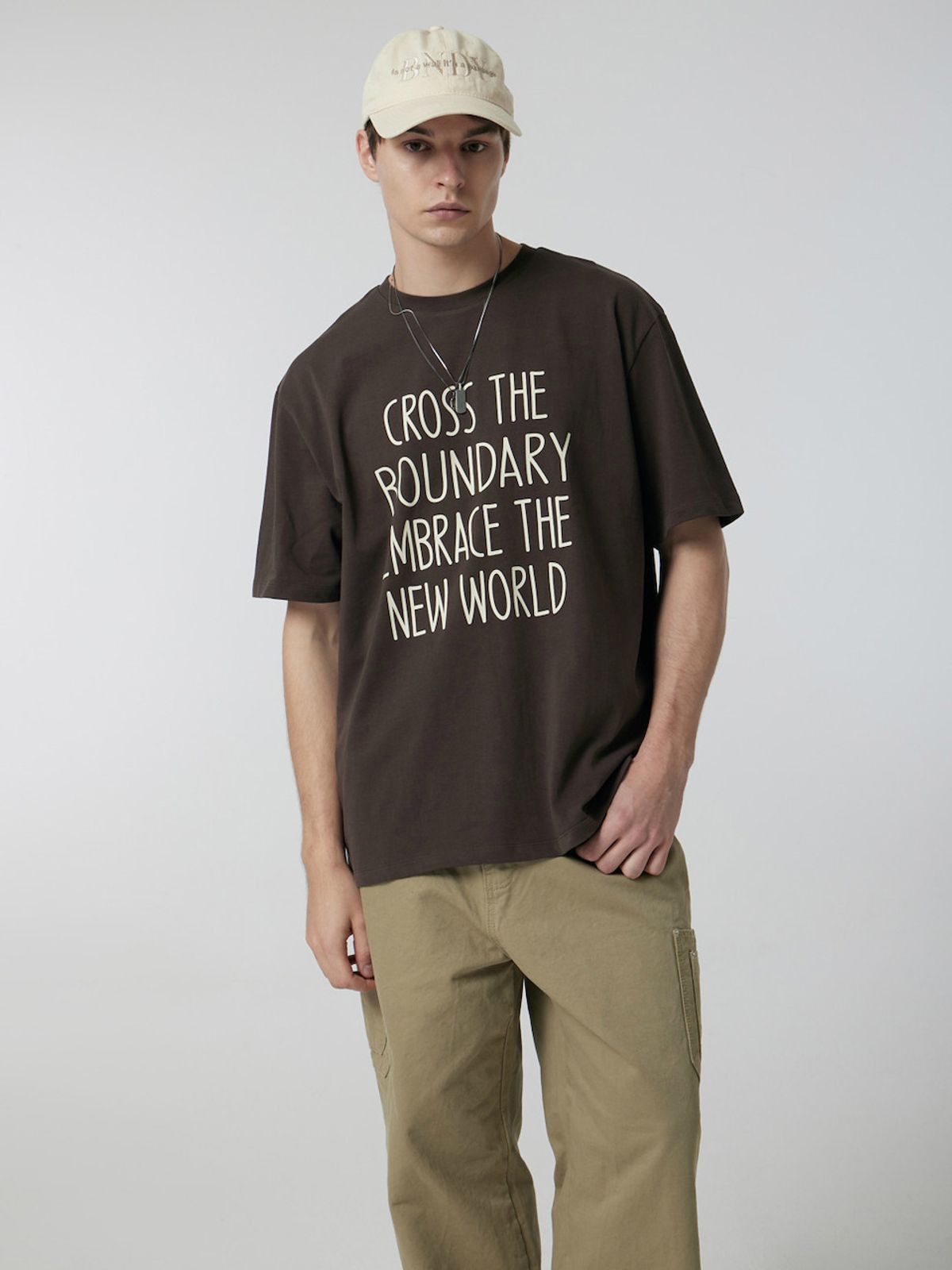 바운더리(BOUNDARY) LETTERING GRAPHIC T-SHIRT BR_B252PSM208