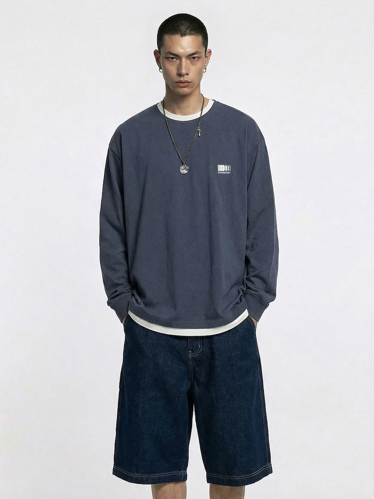 바운더리(BOUNDARY) BOUNDARY EMBLEM LONG SLEEVE TEE-SHIRTS NY_B261MSM205