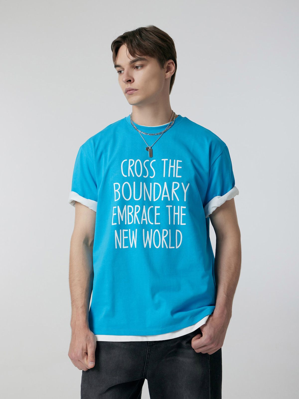 바운더리(BOUNDARY) LETTERING GRAPHIC T-SHIRT TB_B252PSM208