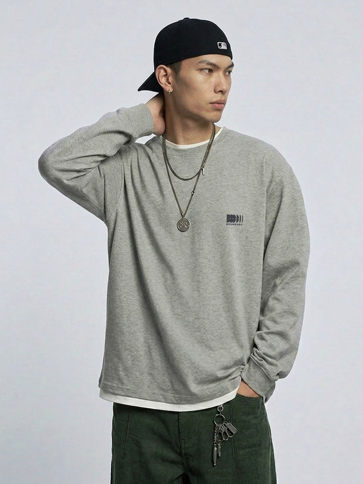바운더리(BOUNDARY) BOUNDARY EMBLEM LONG SLEEVE TEE-SHIRTS MG_B261MSM205