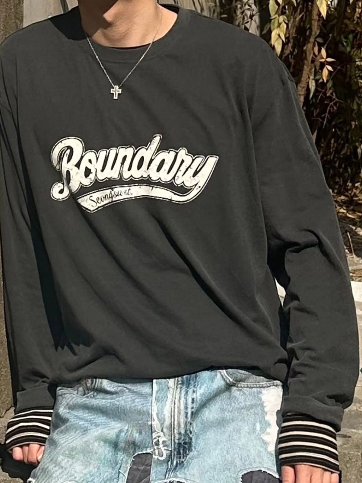 바운더리(BOUNDARY) BOUNDARY LOGO LONG SLEEVE TEE-SHIRTS CG_B261MSM204
