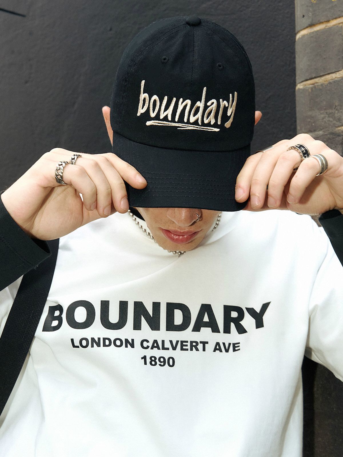 바운더리(BOUNDARY) LOGO BALL CAP BK_B253PHF004