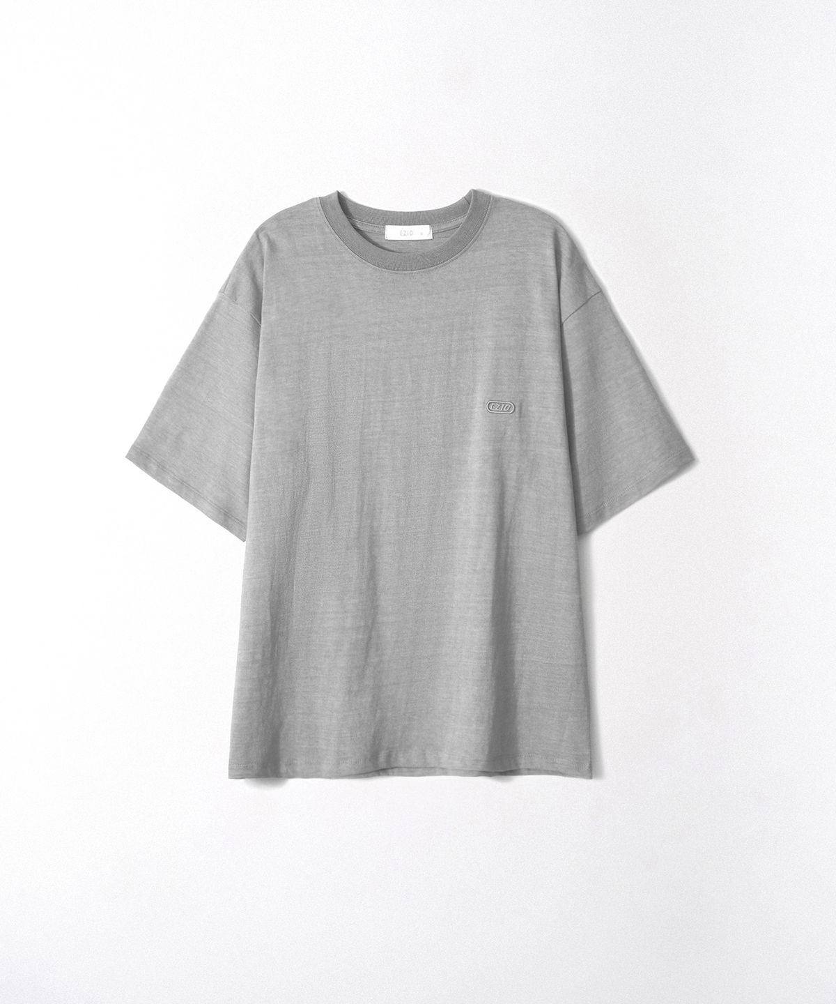 이지오(EZIO) Embroidery Logo T-shirt_Light grey