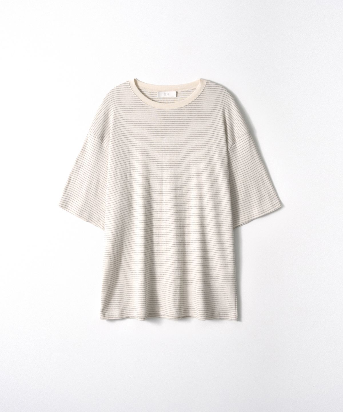 이지오(EZIO) Essential Stripe T-shirt_Light Grey