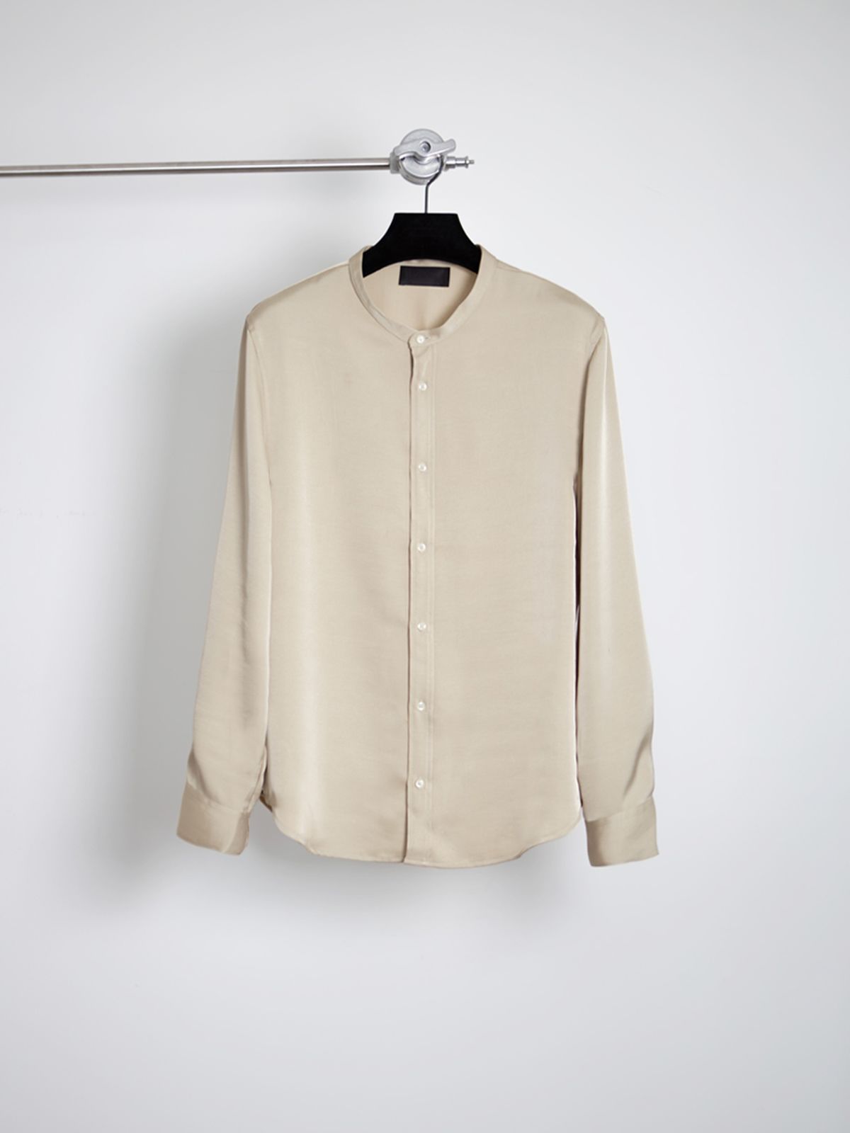 고저(GOZER) Espresso Band Collar Shirt_Beige