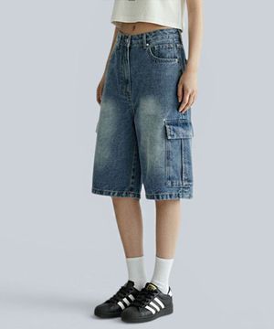 에이든 카고 버뮤다 하프 데님 쇼츠 팬츠 3 Color [ANSD_7001]