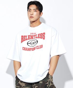 릴렌트리스 펜던트 로고 오버 핏 반팔티_화이트