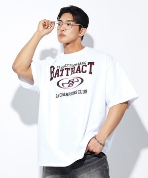 레드 라인 더블 로고 오버 핏 반팔티_화이트