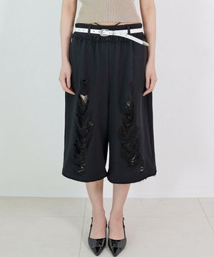 버뮤다 스크래치 데미지 쇼츠(Black)