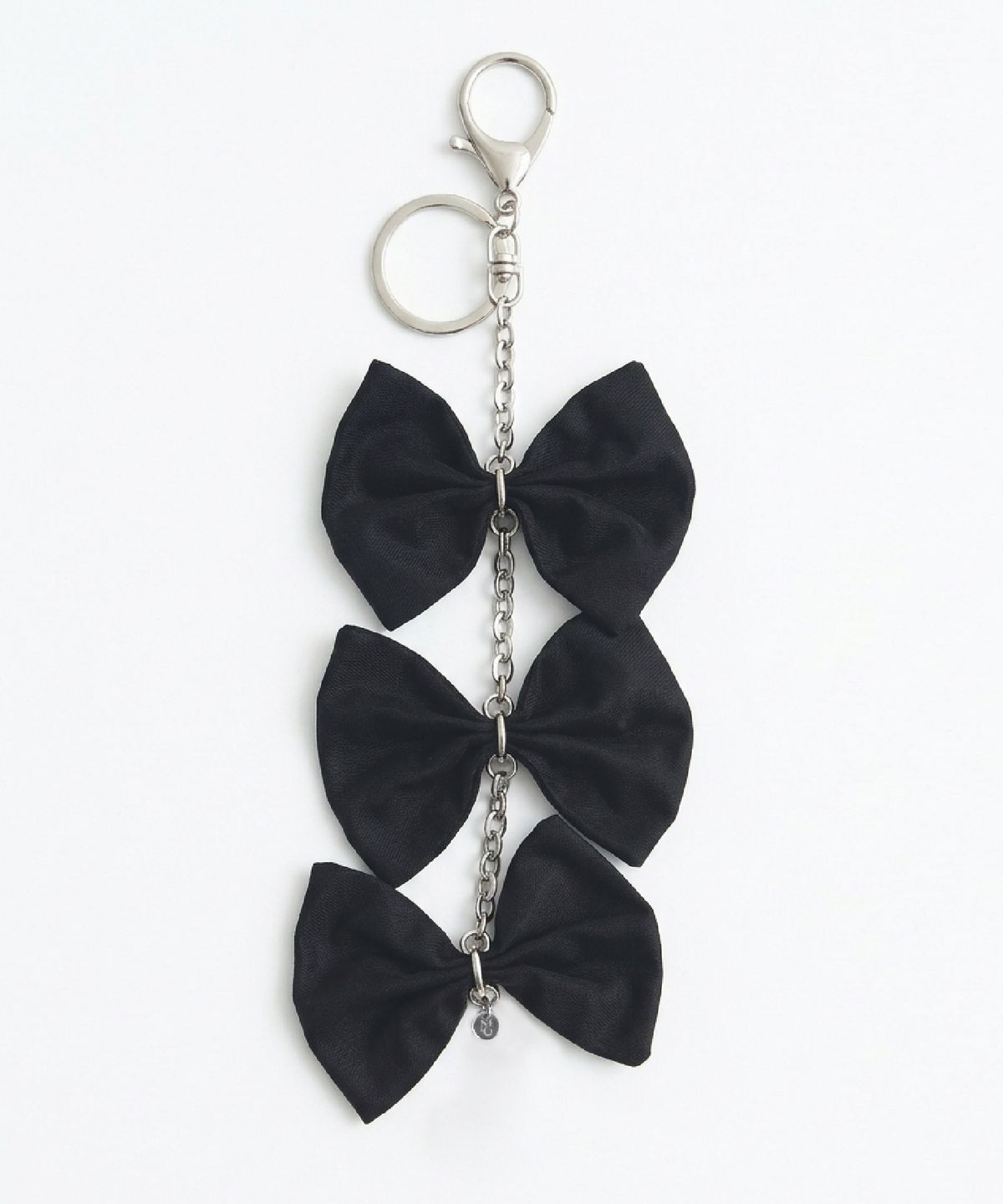 무아르모아(MOIREMOA) Triple Ribbon Chain Keyring-Black