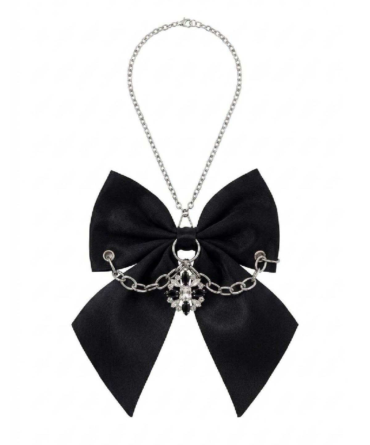 무아르모아(MOIREMOA) Nabi Chain Tie Necklace-Black