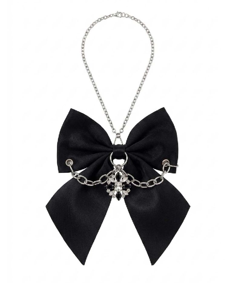 Nabi Chain Tie Necklace-Black