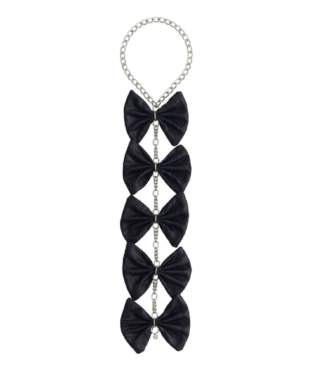 무아르모아(MOIREMOA) Five Ribbon Chain Tie necklace-Black