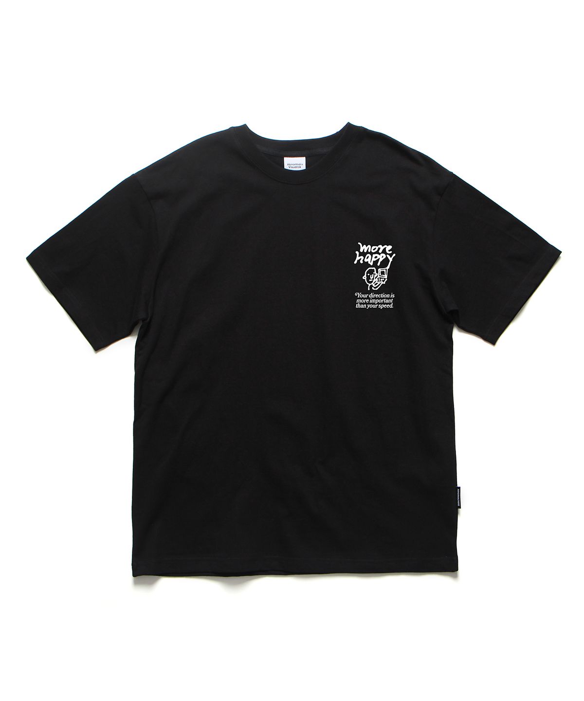 앱놀머씽(ABNORMALTHING) 해피 오버핏 티셔츠 블랙 (HAPPY T-SHIRT BLACK)