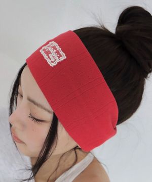 펀칭 레이스 헤어밴드[레드]