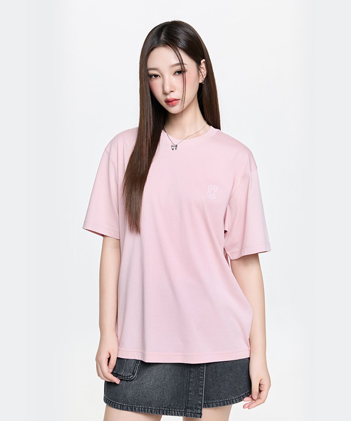 엠엘비(MLB) 베이직 라이트웨이트 오버핏 반팔 티셔츠 CLE (L.Pink)
