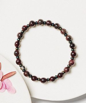 8mm석류석 그린칩포인트 원석팔찌 (C2503AC1335_WI)