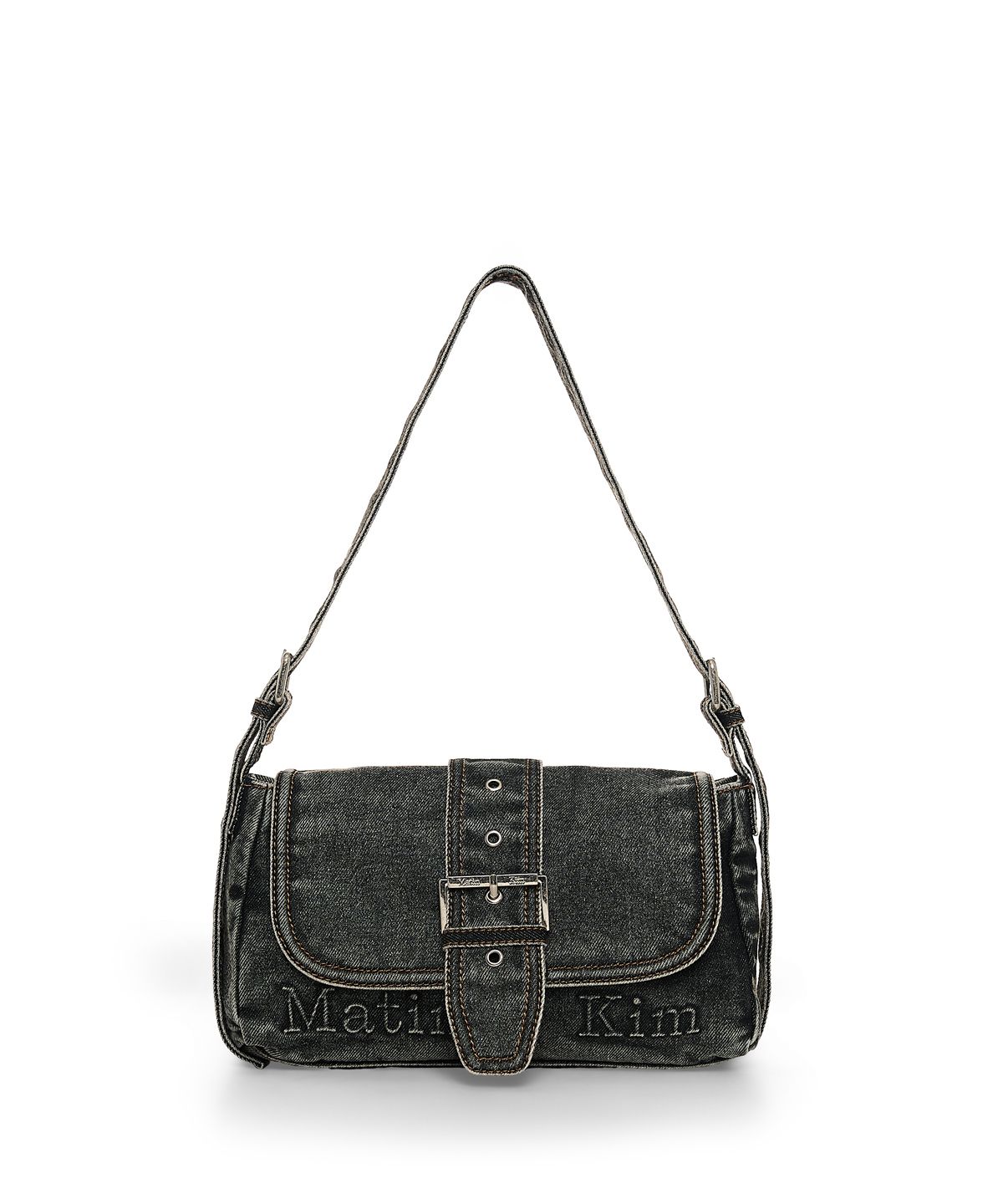 MUSINSA公式 | MATIN KIM MATIN DUST DENIM FLAP SHOULDER BAG IN BLACK
