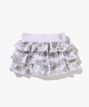 컬러 카모 러플 스웨트 스커트(W) WHITE
